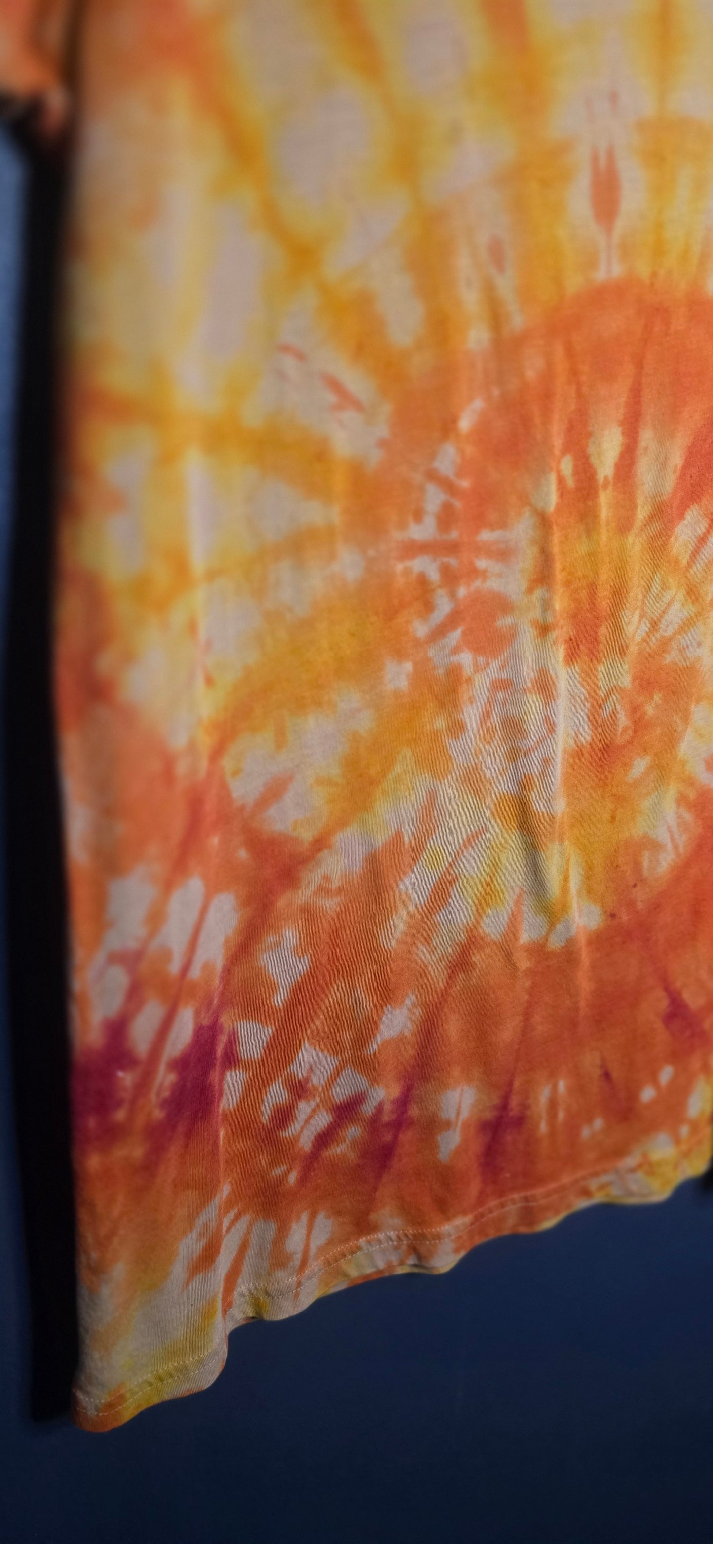 🌀 Hand-Dyed Sunbeam Spiral Tee (Size XS)