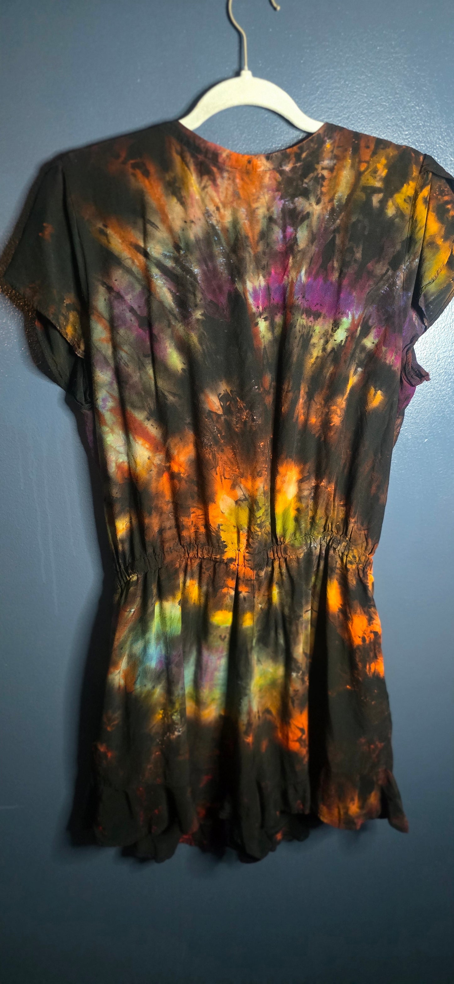 LOFT Ice Dye Romper – Medium – Moody Alt Grunge One-of-a-Kind