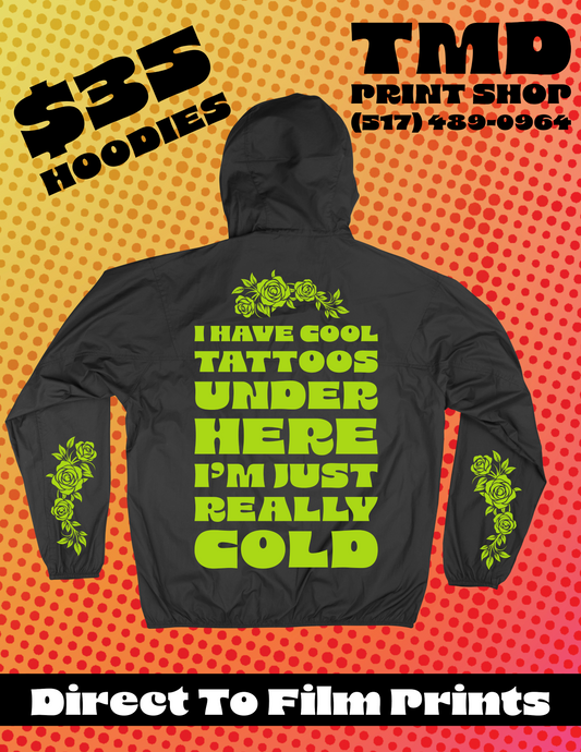 Custom Graphic Hoodie - Cool Tattoos Under Here