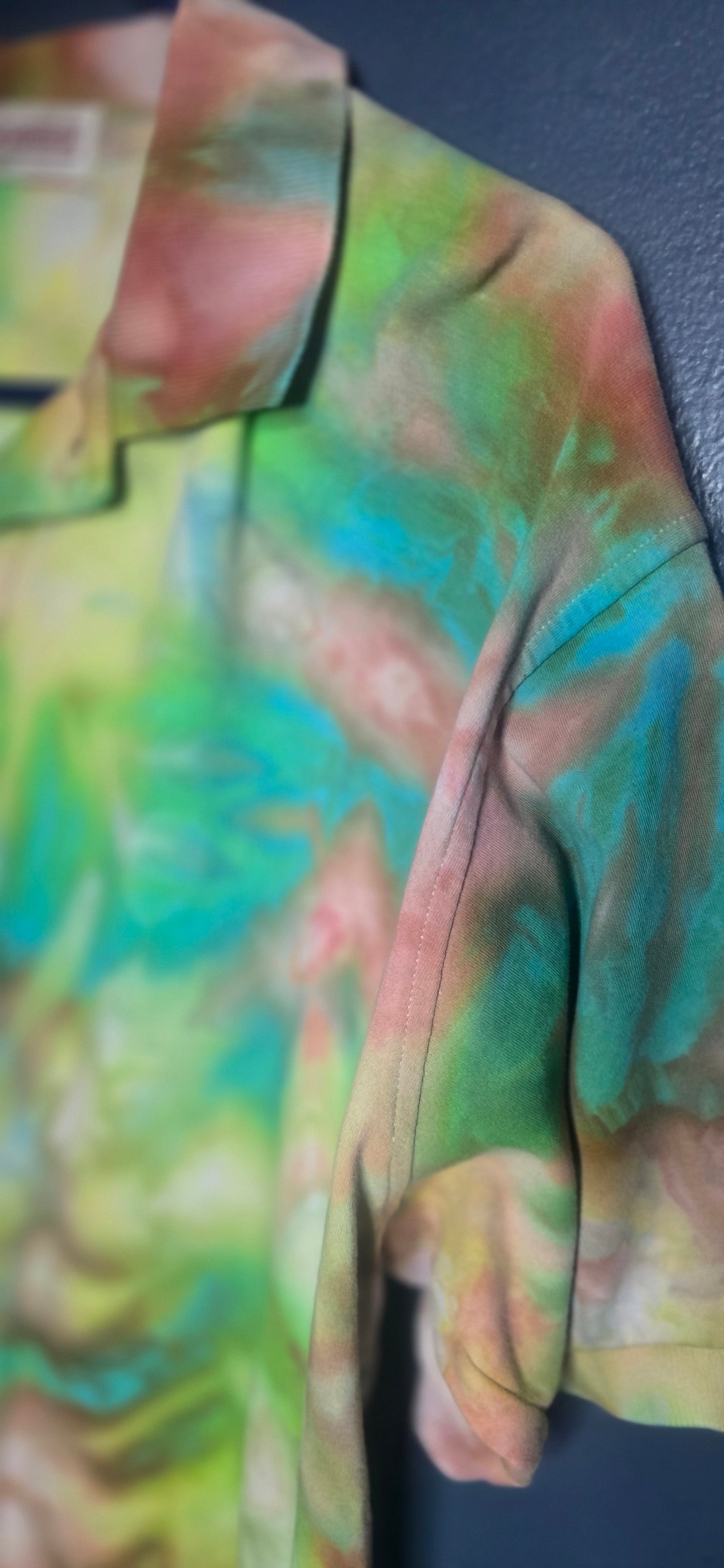 🌿 Earth-Toned Psychedelic Polo – John Ashford – Size XL