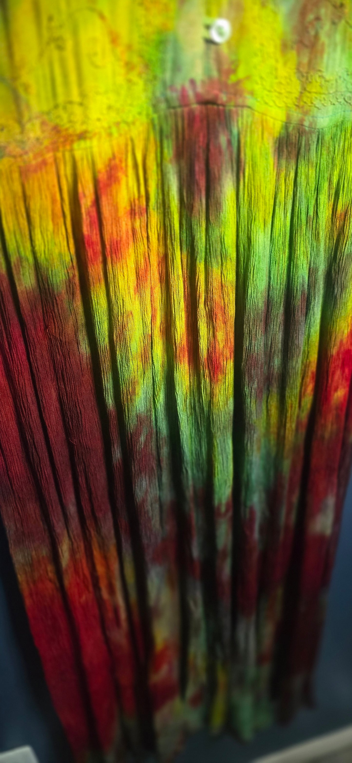 Vintage Select Tie Dye Maxi Dress XL Women’s Button Front Rayon Multicolor