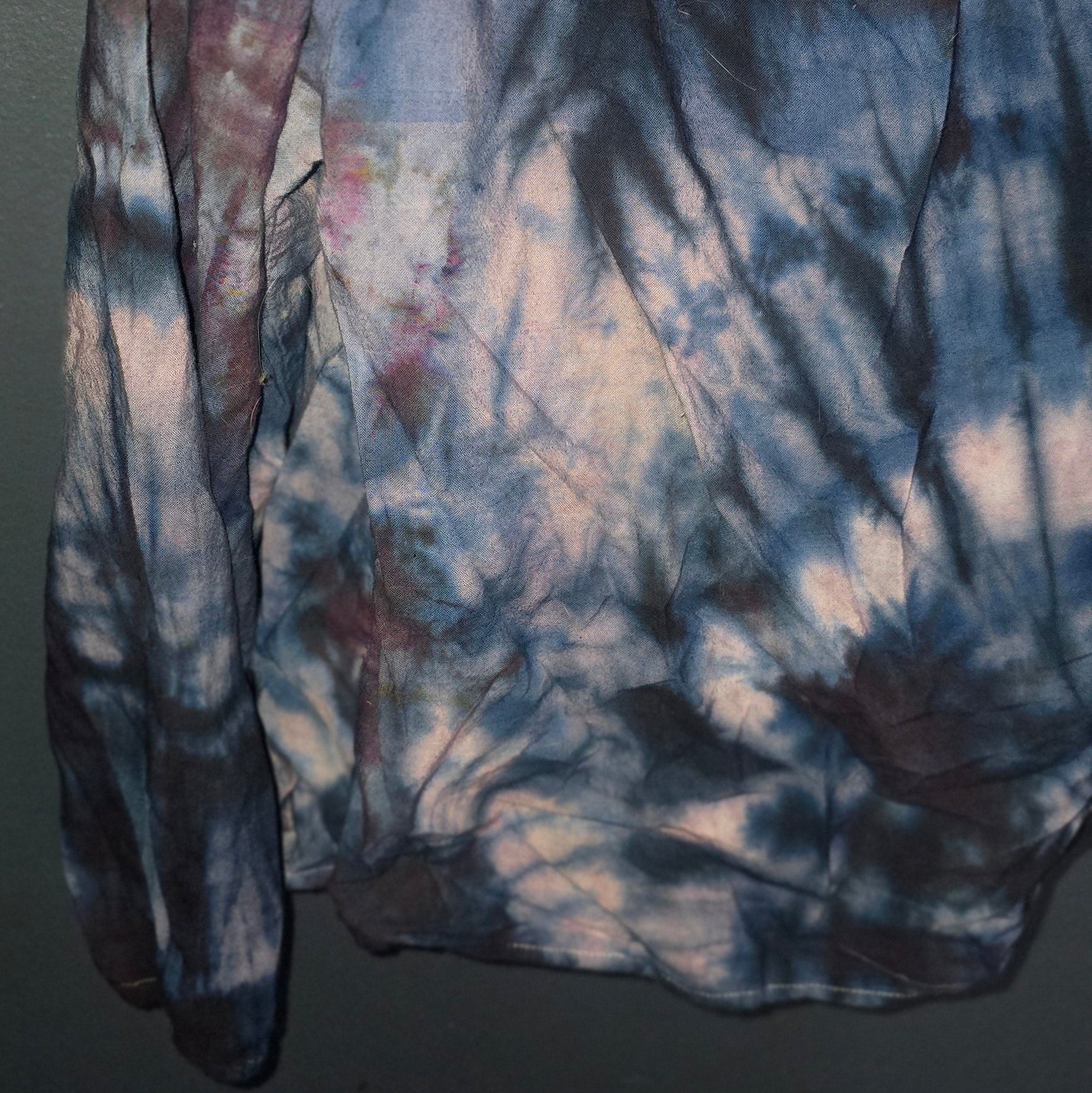 ✨ Upcycled Tie-Dye Peasant Blouse – Size Small – One-of-a-Kind