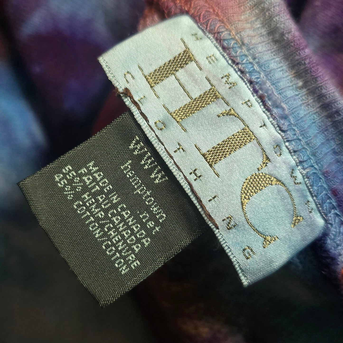 Upcycled hemp cotton sweater hand dyed in earth tones size M