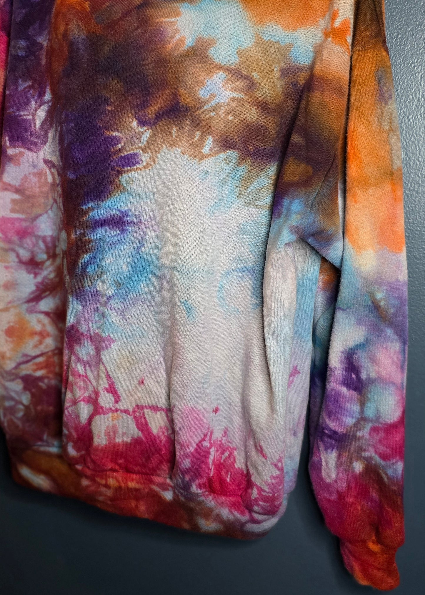 Upcycled hemp cotton sweater hand dyed in earth tones size M