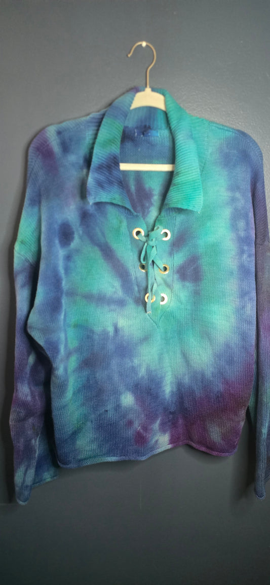 Maurices Lace-Up Waffle Knit Pullover – Size 2XL 💙💜