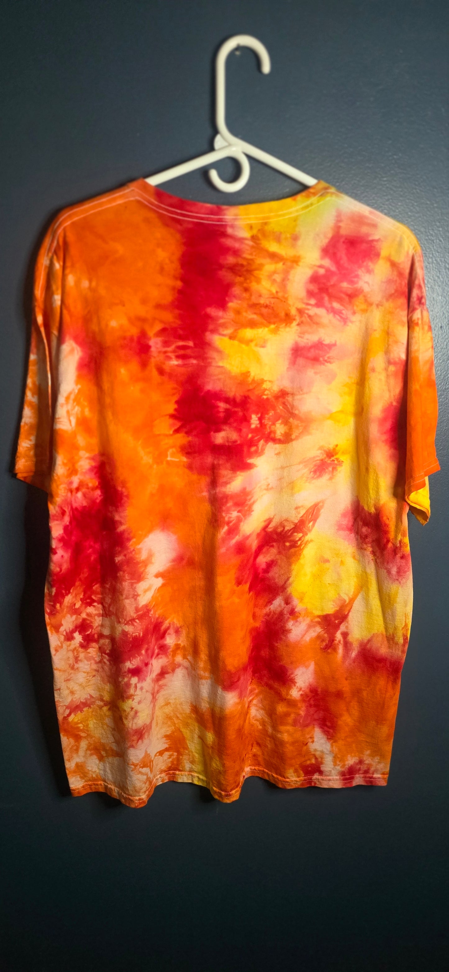 Fruit of the Loom HD Cotton Tie Dye Tee XL Unisex Orange Red Yellow