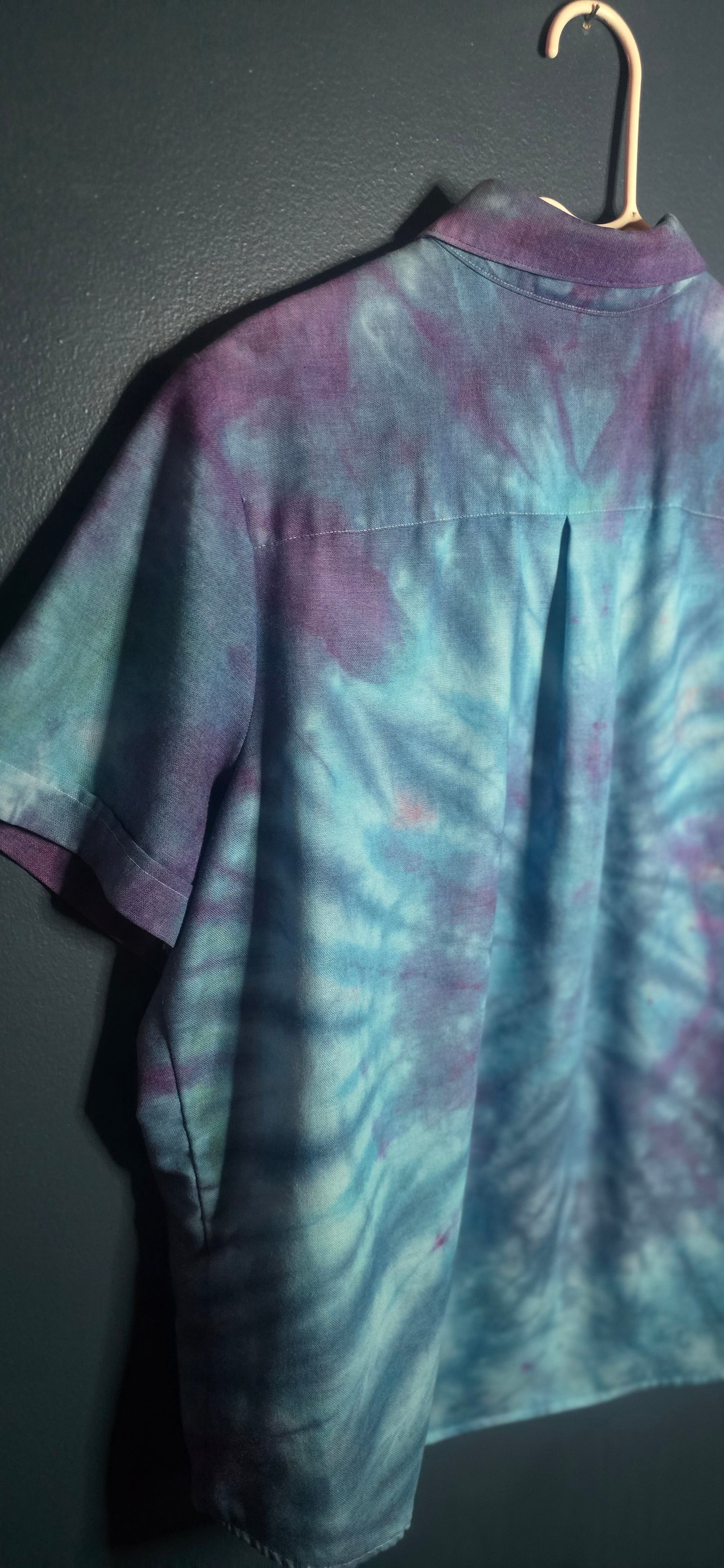 🌈 Hand-Dyed Classic Elegance Button-Up – Size Large