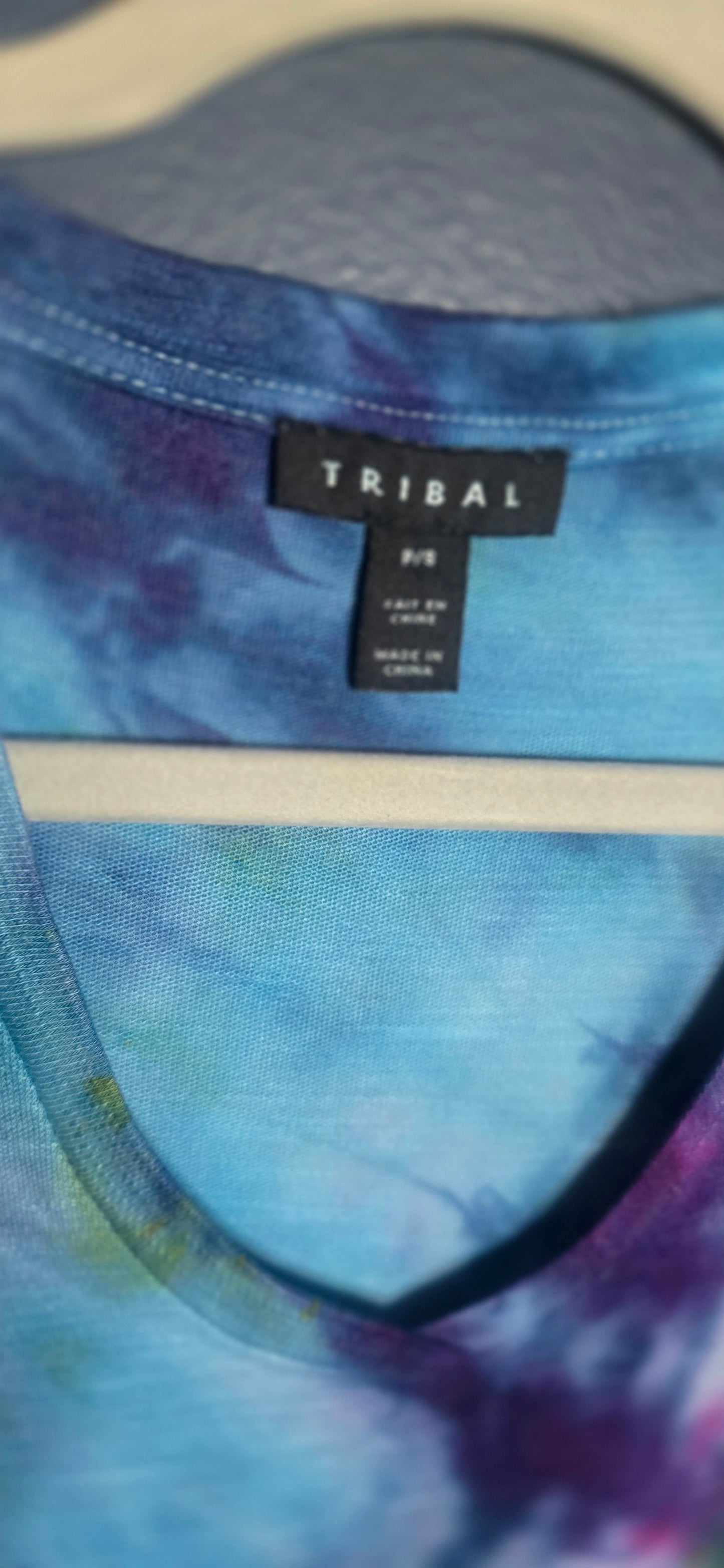 💙💚 Mermaid Mist Asymmetrical Tee – Tribal Size Small