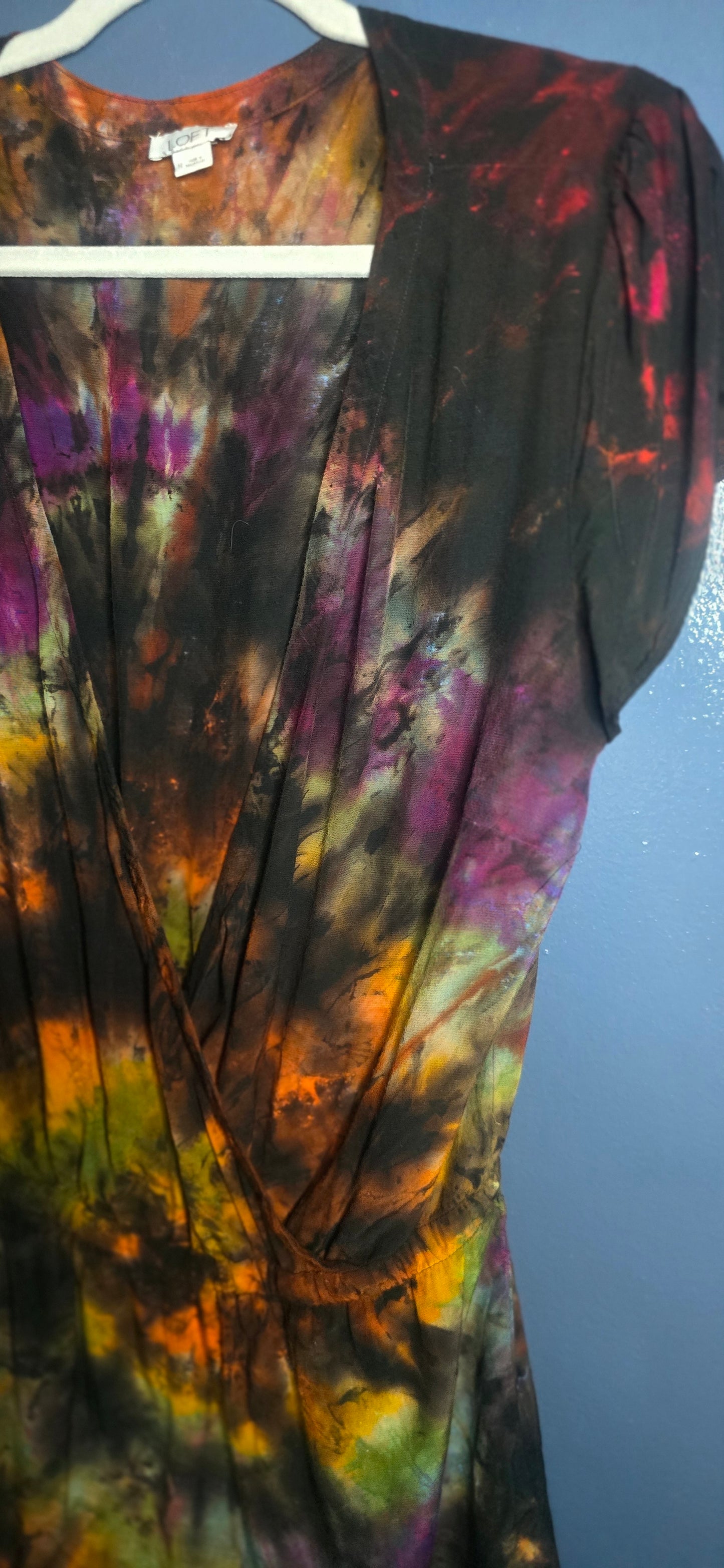 LOFT Ice Dye Romper – Medium – Moody Alt Grunge One-of-a-Kind