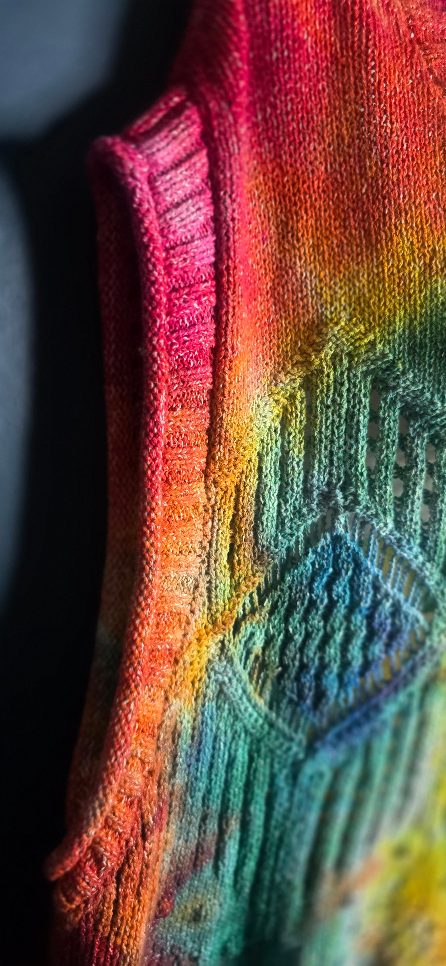 🌈 RAINBOW DREAM KNIT VEST — SIZE 2X (Ophelia Roe)