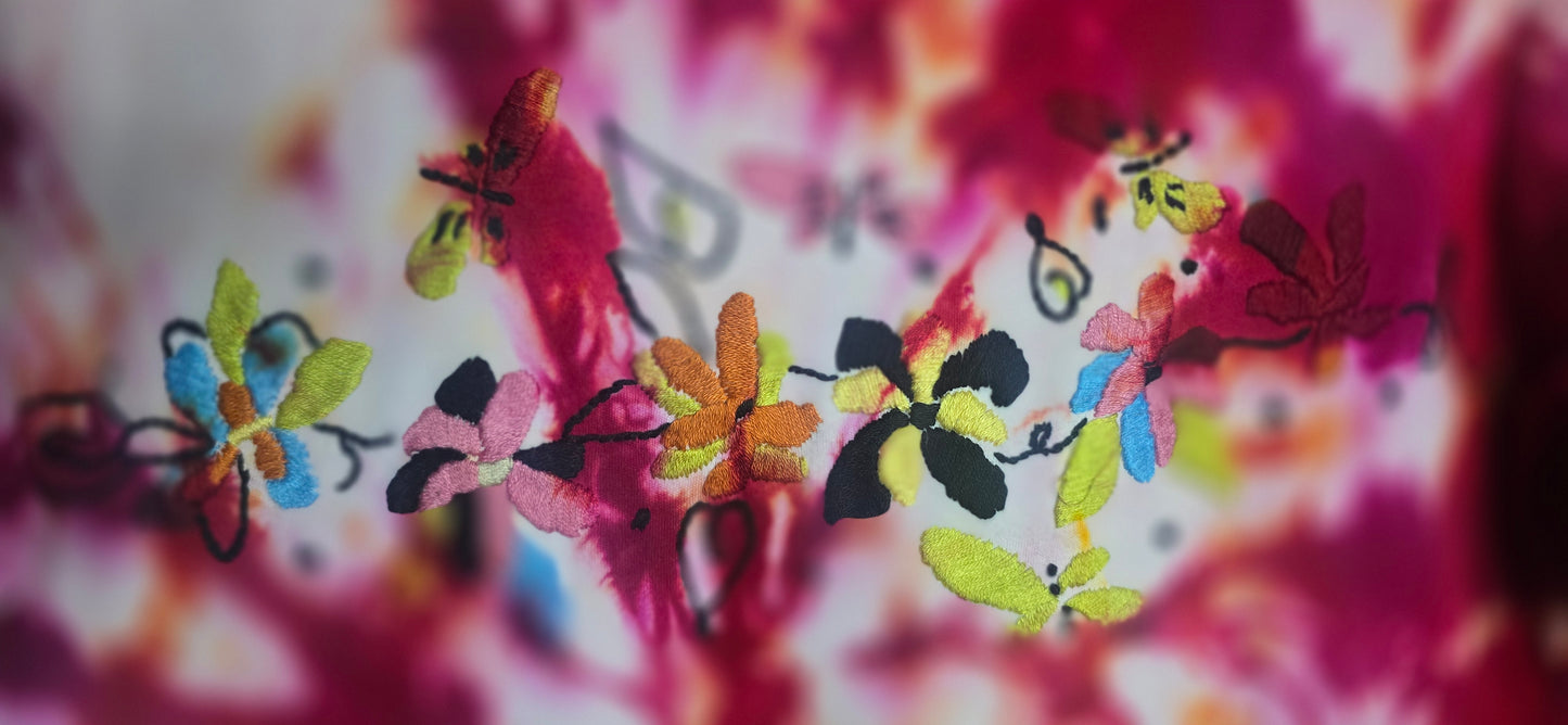 🌺 Floral Burst Tie-Dye Tee – Size Small