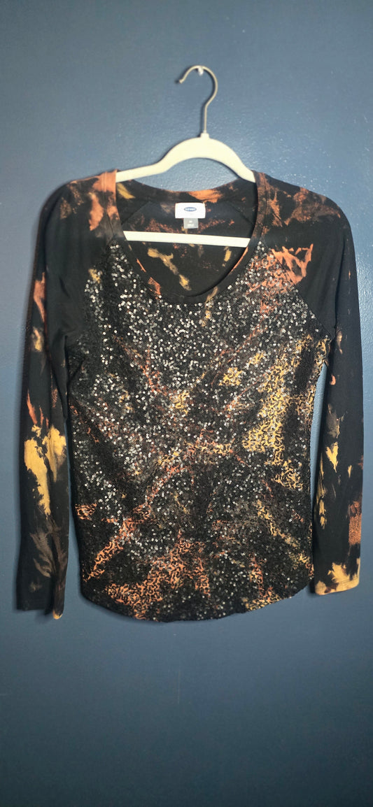 🖤 Bleached + Sequin Old Navy Long Sleeve – Size Medium