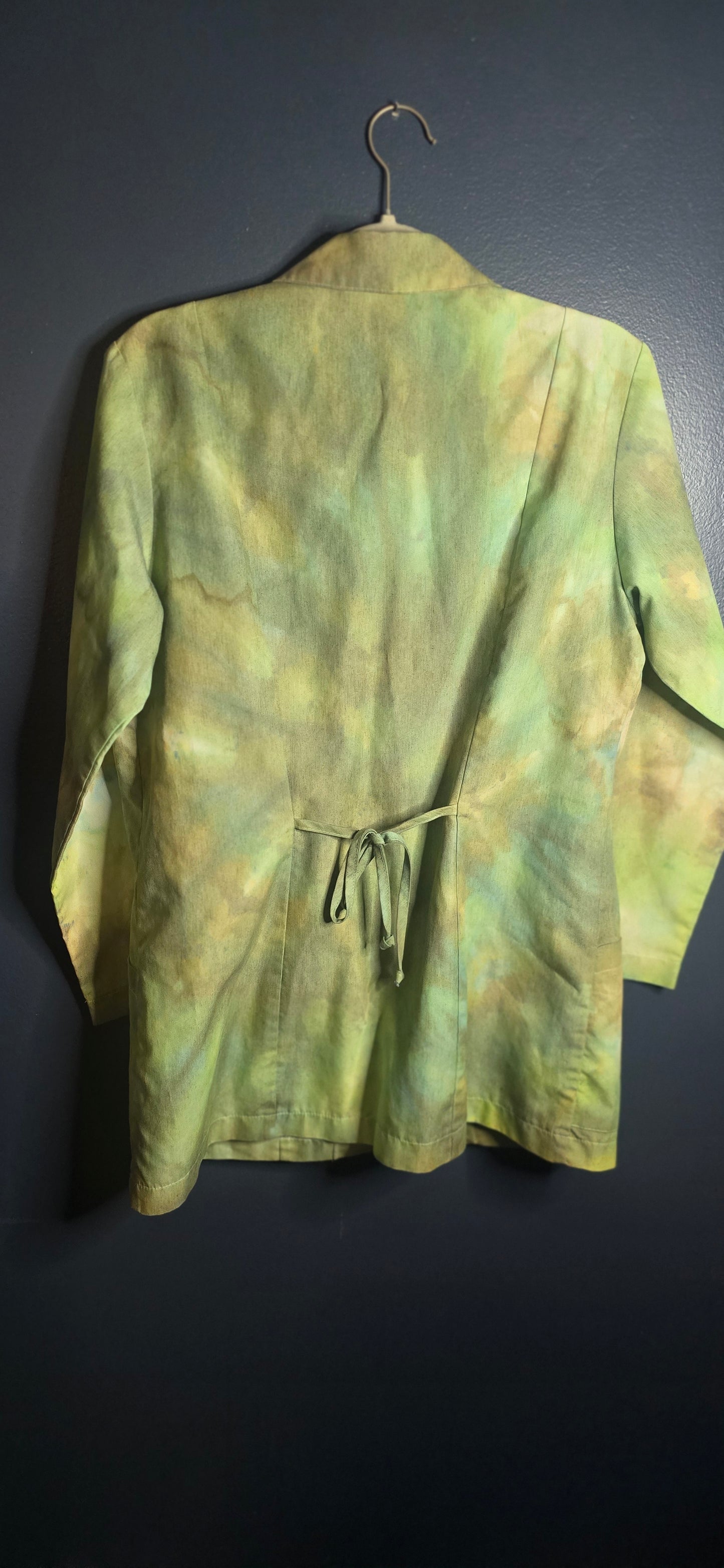 Peaches Tie Dye Blazer Jacket Women’s Large Green Button Front