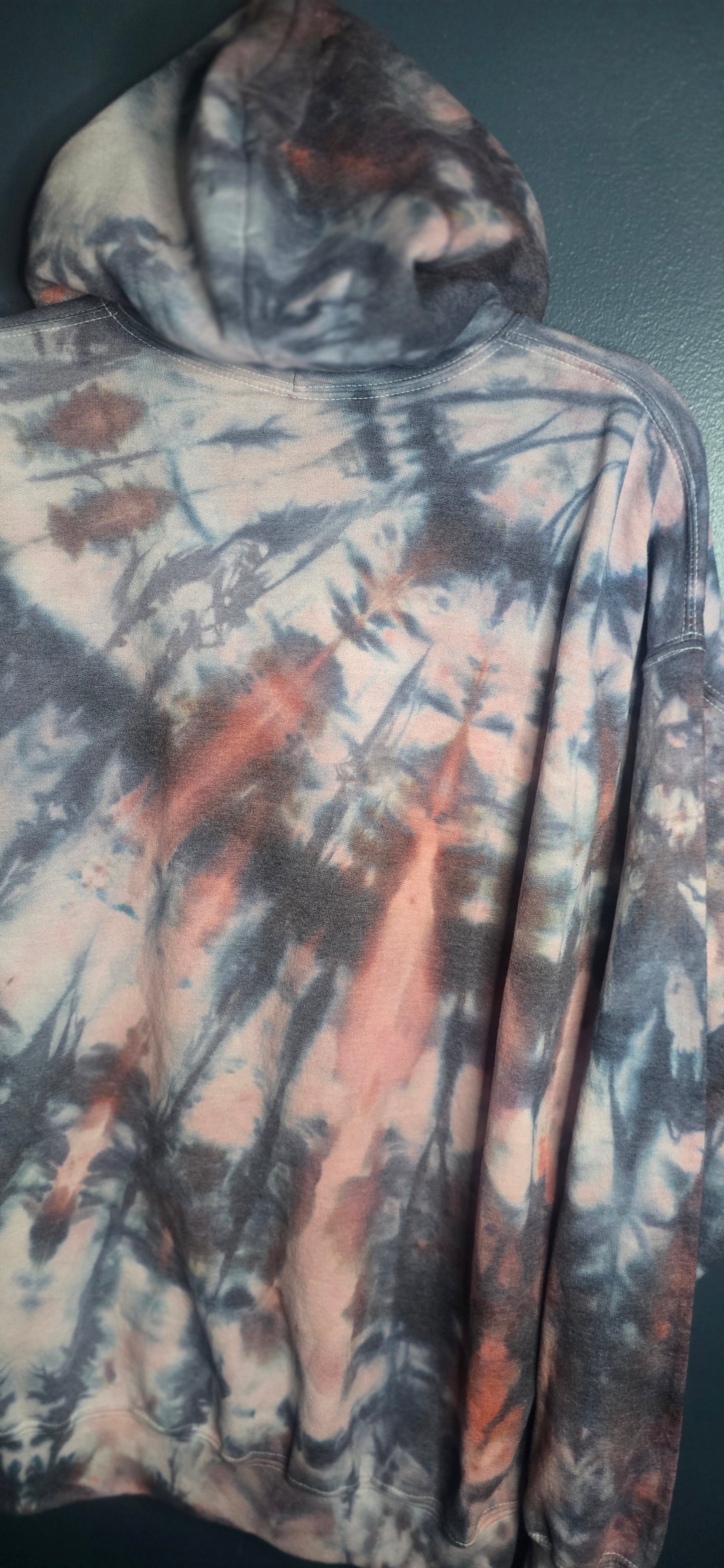 Gildan Tie Dye Pullover Hoodie XL Heavy Blend Green Purple Earth Tone Sweatshirt NEW