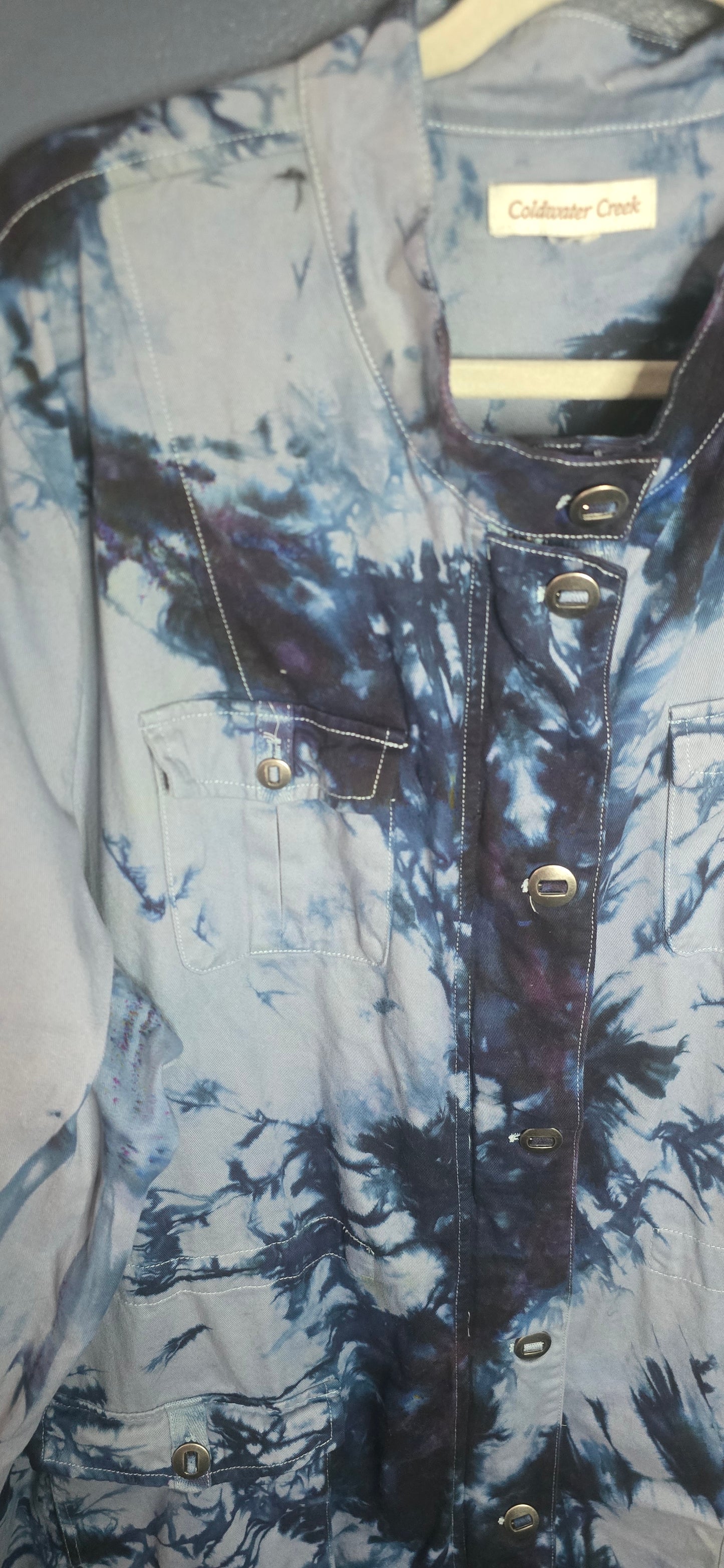 Upcycled Coldwater Creek Utility Jacket – Size 3XL 💙🖤