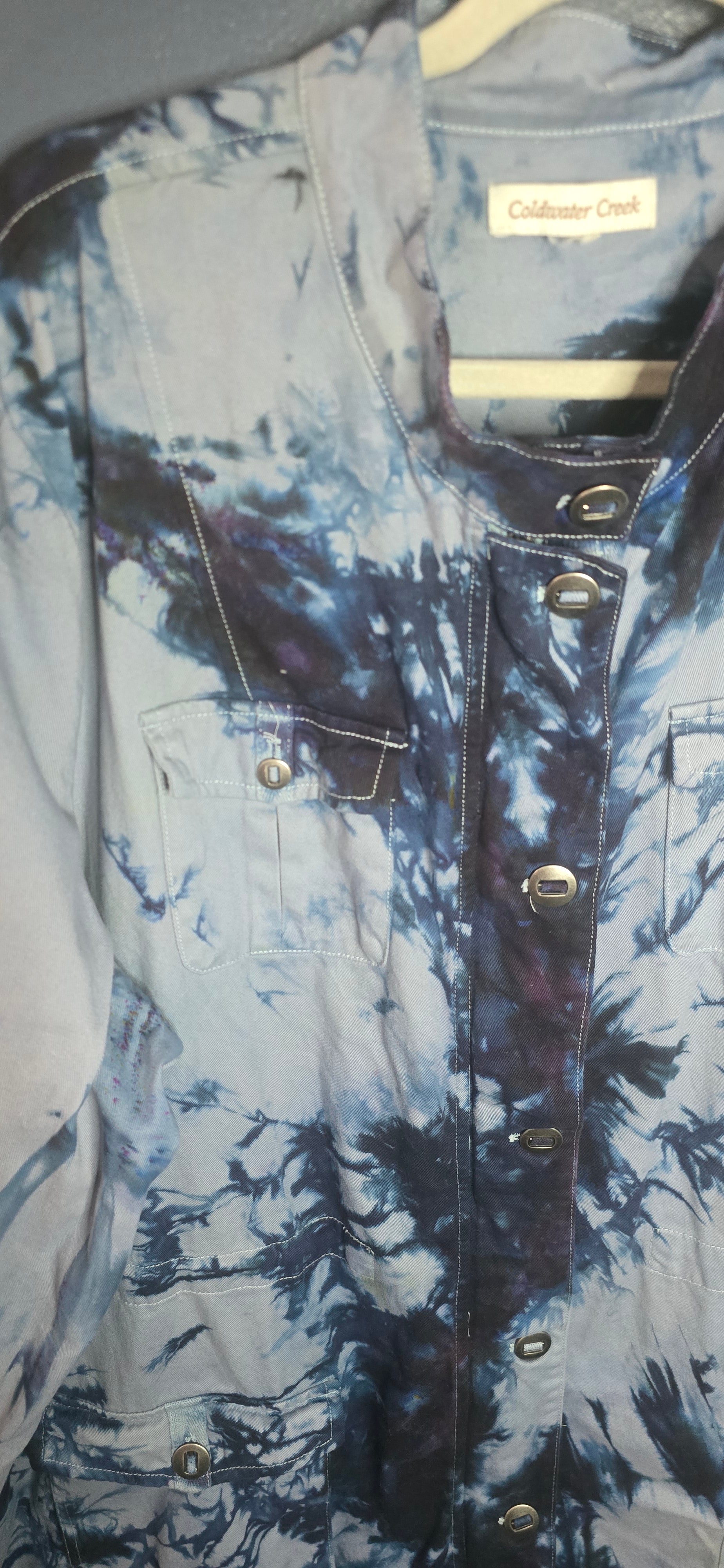 Upcycled Coldwater Creek Utility Jacket – Size 3XL 💙🖤