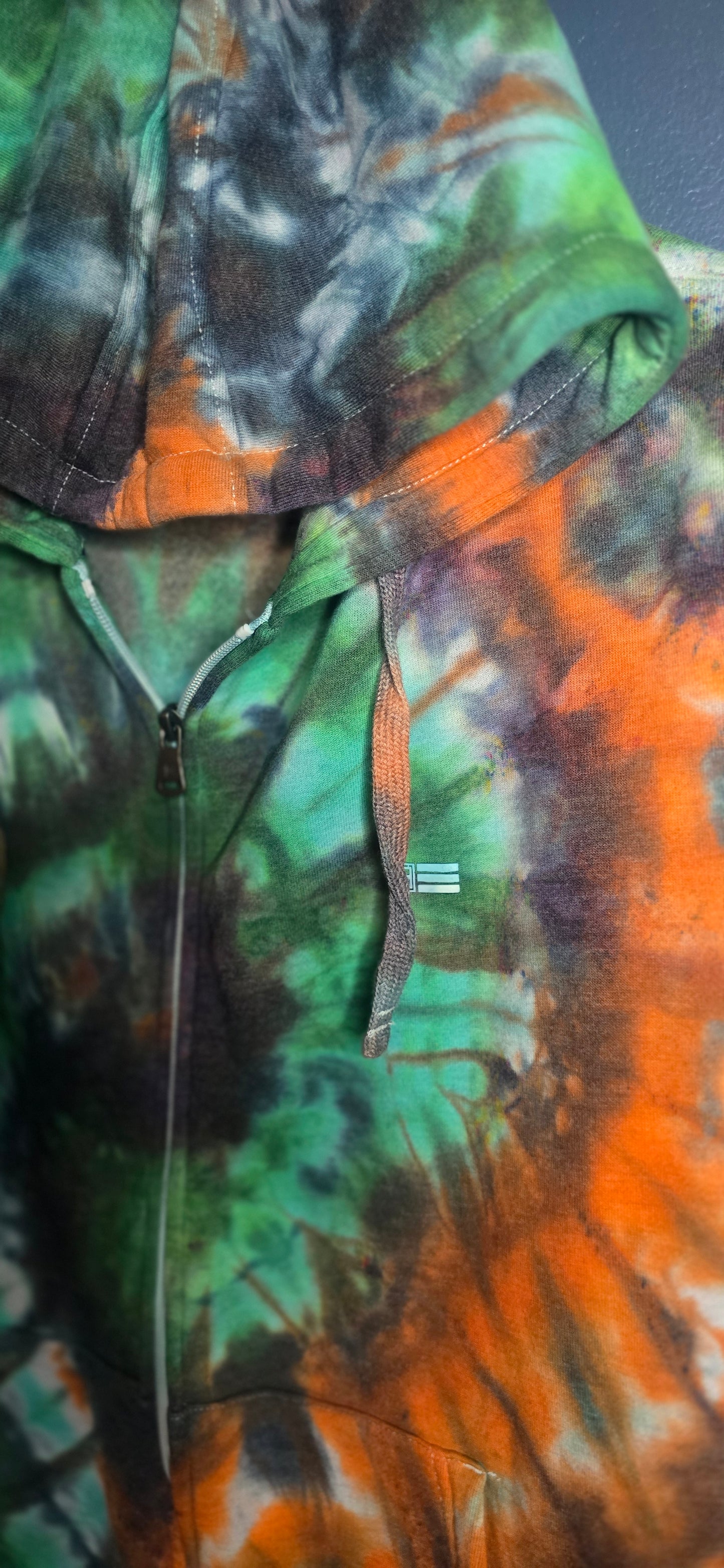 🔥 Hand-Dyed Chaps Zip Hoodie – Size Large