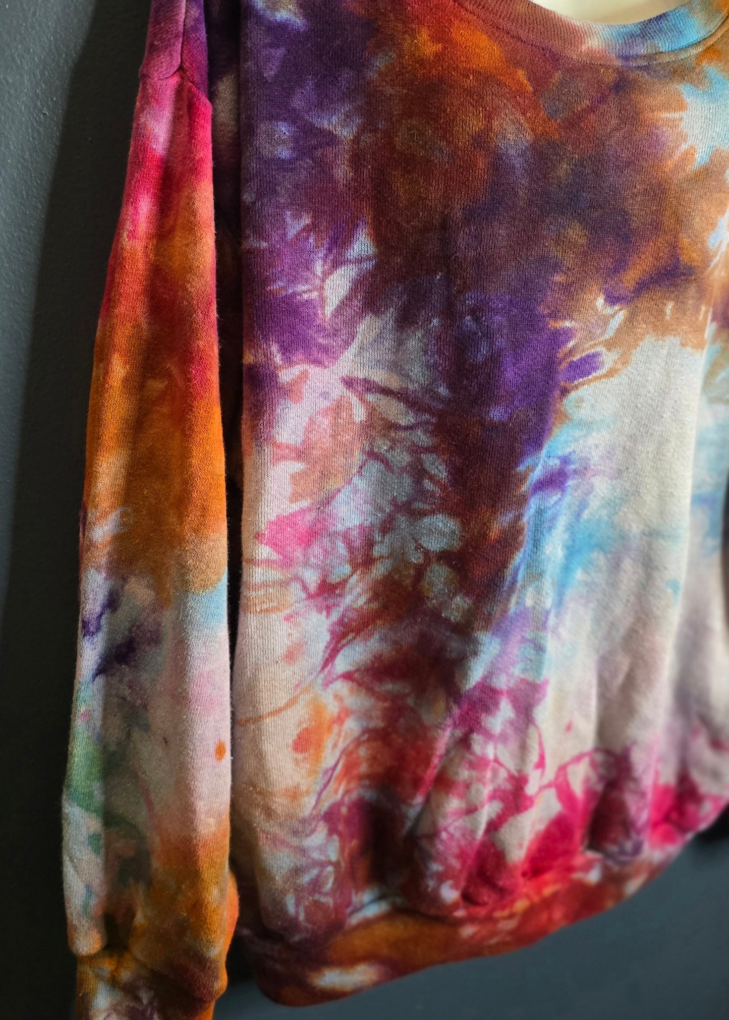 Upcycled hemp cotton sweater hand dyed in earth tones size M