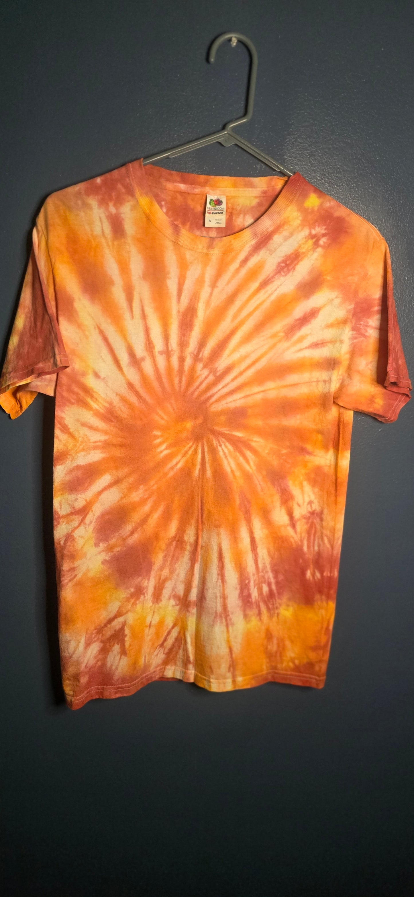 🌀 Hand-Dyed Sunset Swirl Tee (Size Small)