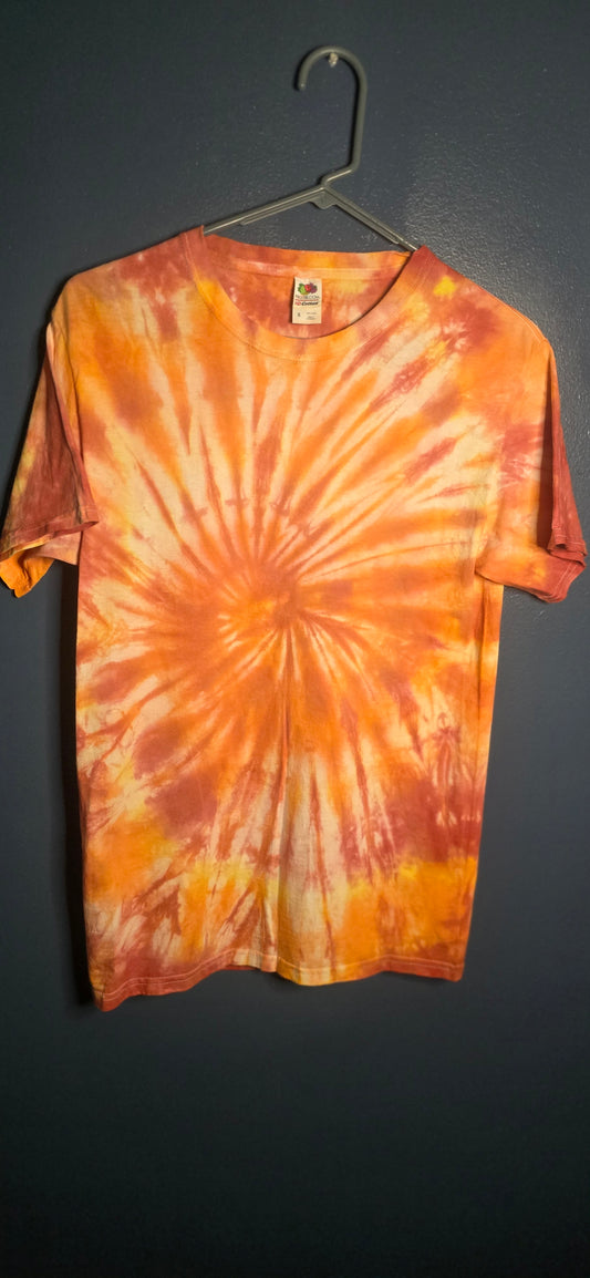 🌀 Hand-Dyed Sunset Swirl Tee (Size Small)