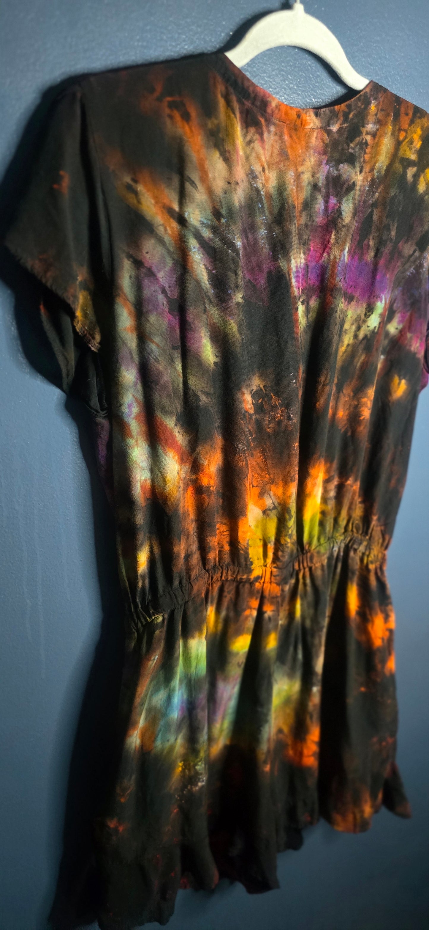 LOFT Ice Dye Romper – Medium – Moody Alt Grunge One-of-a-Kind