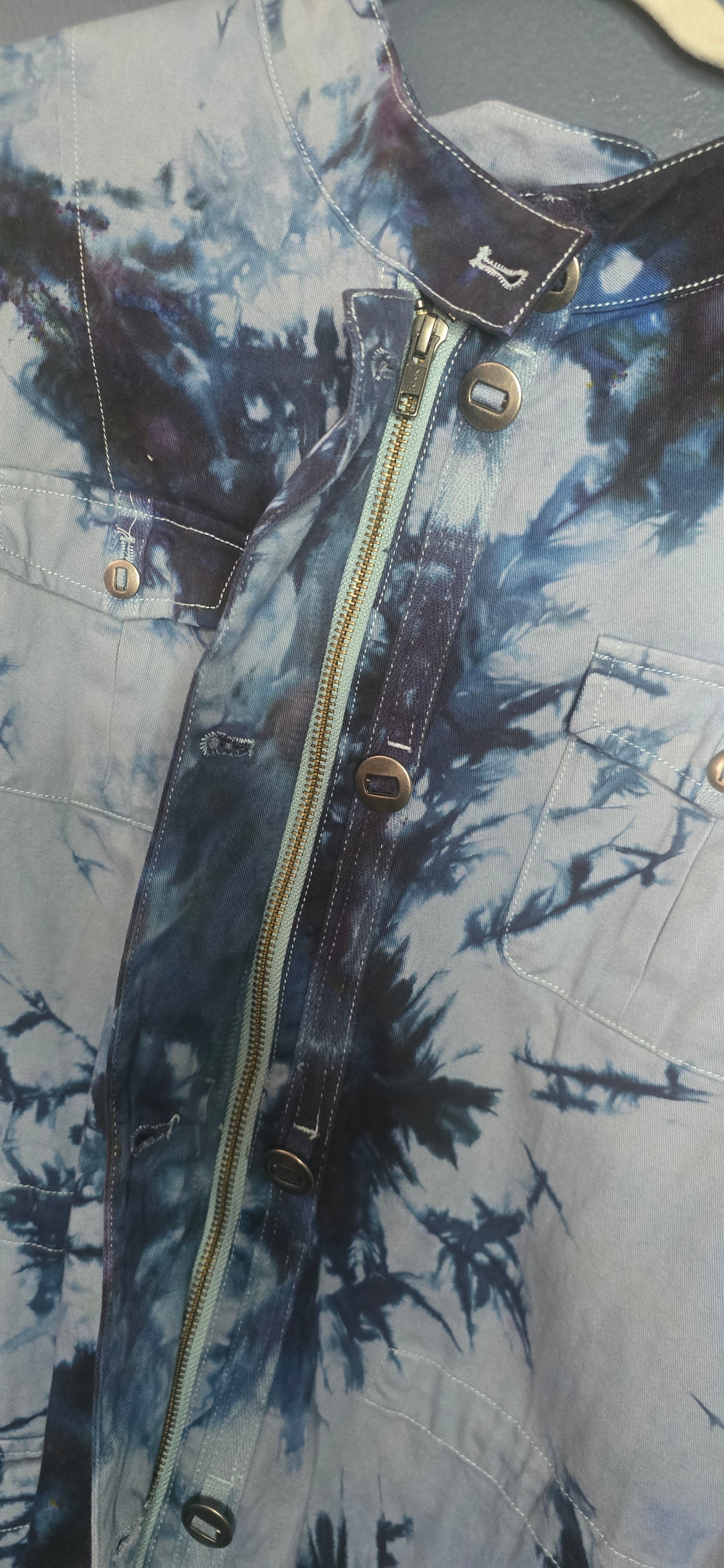 Upcycled Coldwater Creek Utility Jacket – Size 3XL 💙🖤