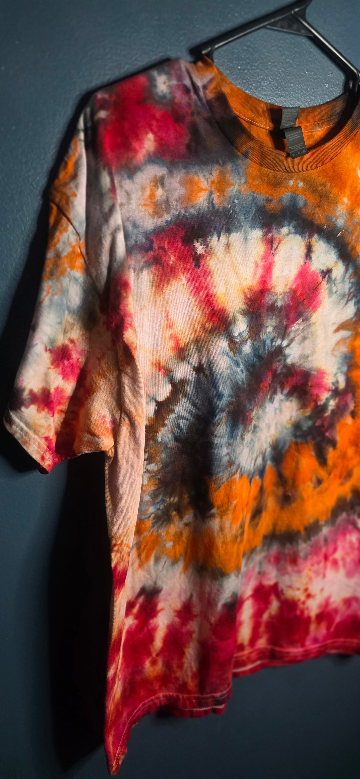 Gildan Tie Dye T-Shirt XL Heavy Cotton Multicolor Spiral Short Sleeve Tee