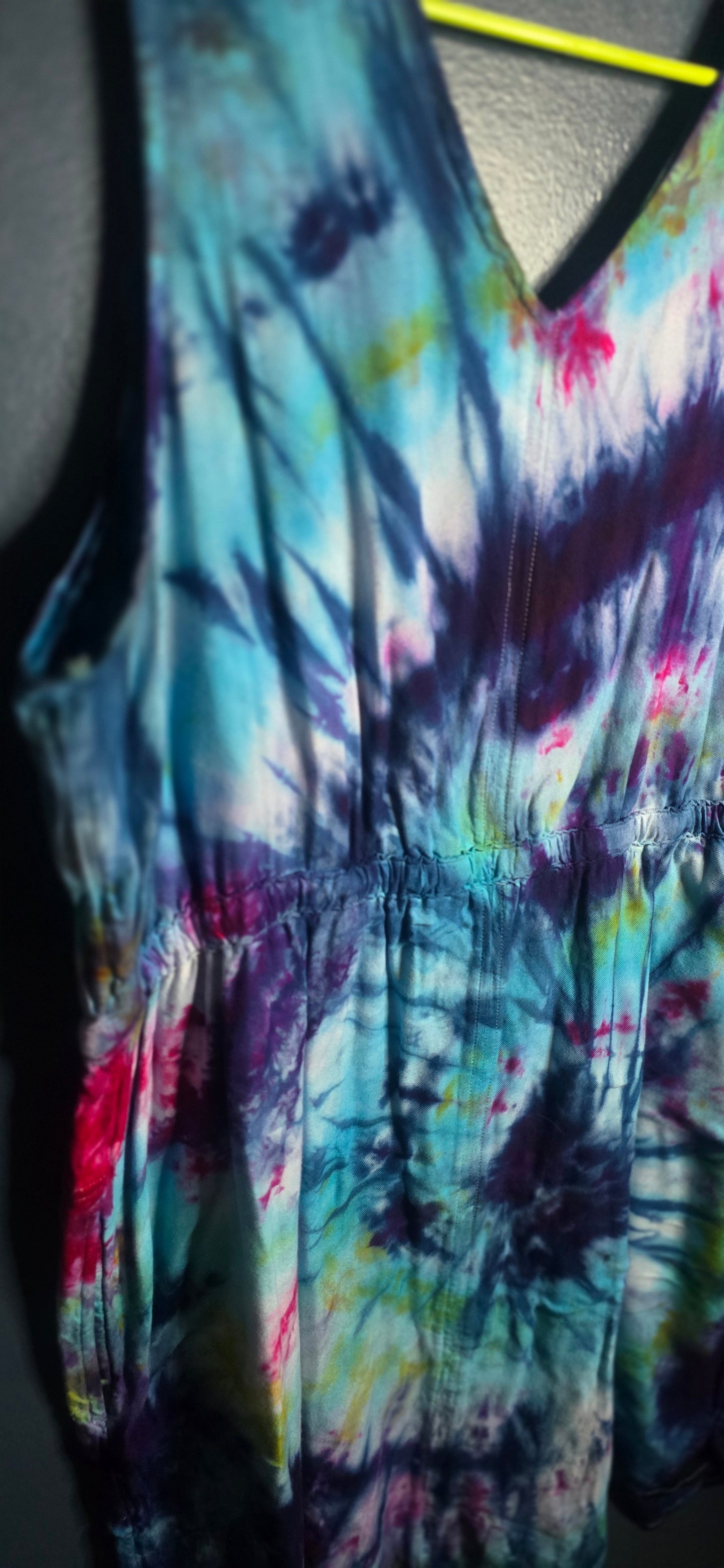 Time & Tru XXL Tie Dye Dress – Hand Dyed Ice Dye Rainbow Sleeveless Summer Dress