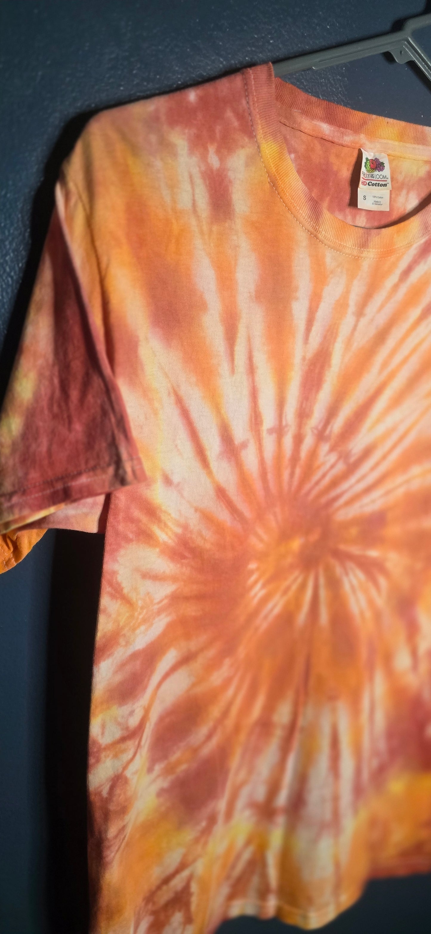 🌀 Hand-Dyed Sunset Swirl Tee (Size Small)