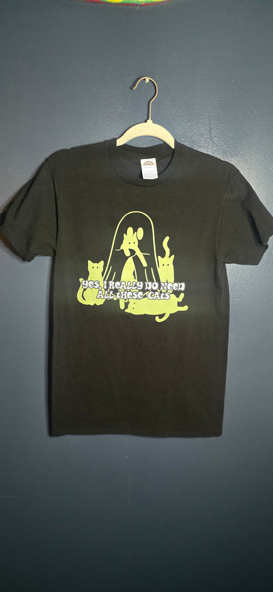 🐾 “Yes, I Really DO Need All These Cats” Tee – Size Small