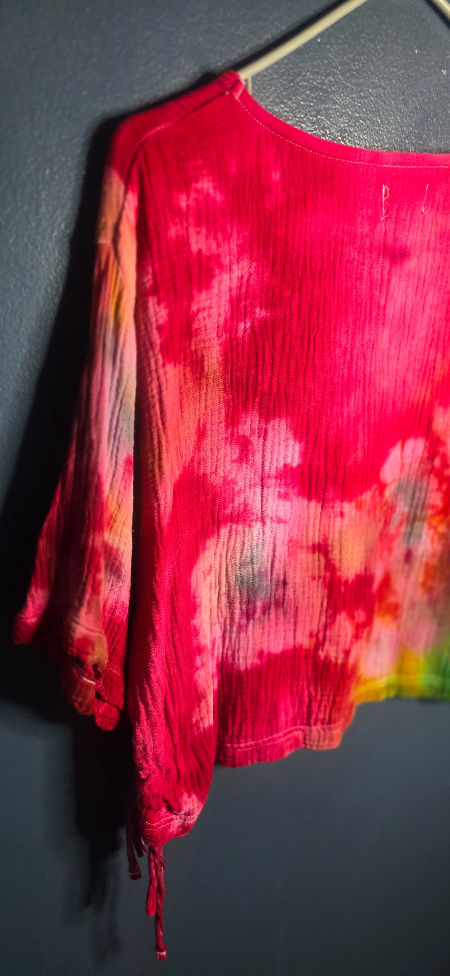 🌈 Hand-Dyed Gauze Crop Top – Size 2X