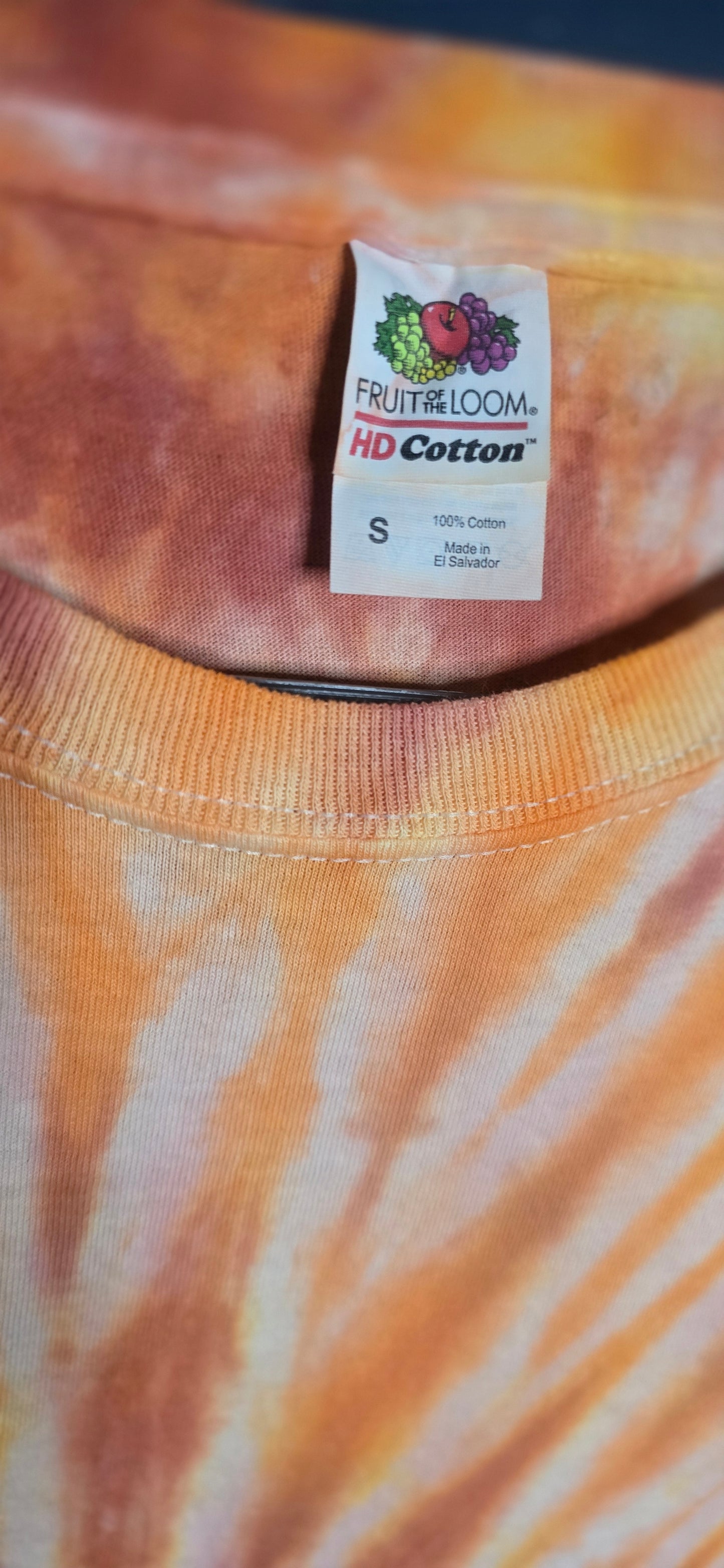 🌀 Hand-Dyed Sunset Swirl Tee (Size Small)