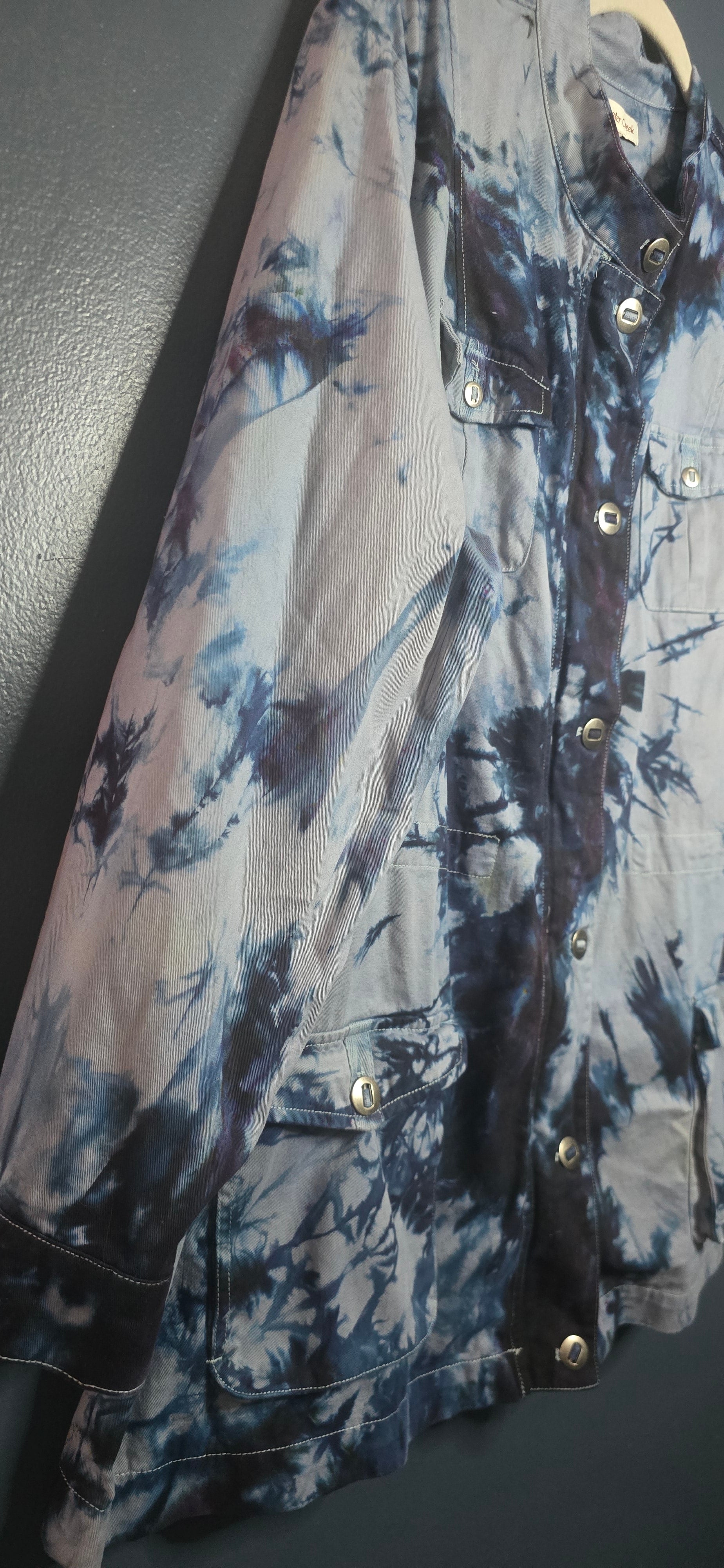 Upcycled Coldwater Creek Utility Jacket – Size 3XL 💙🖤