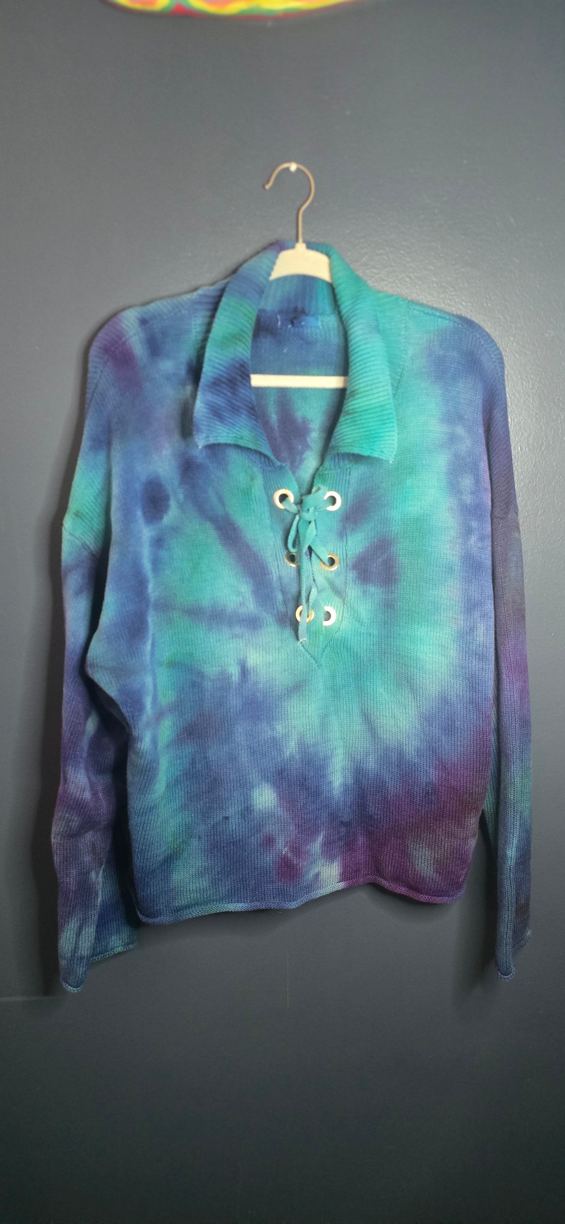 Maurices Lace-Up Waffle Knit Pullover – Size 2XL 💙💜