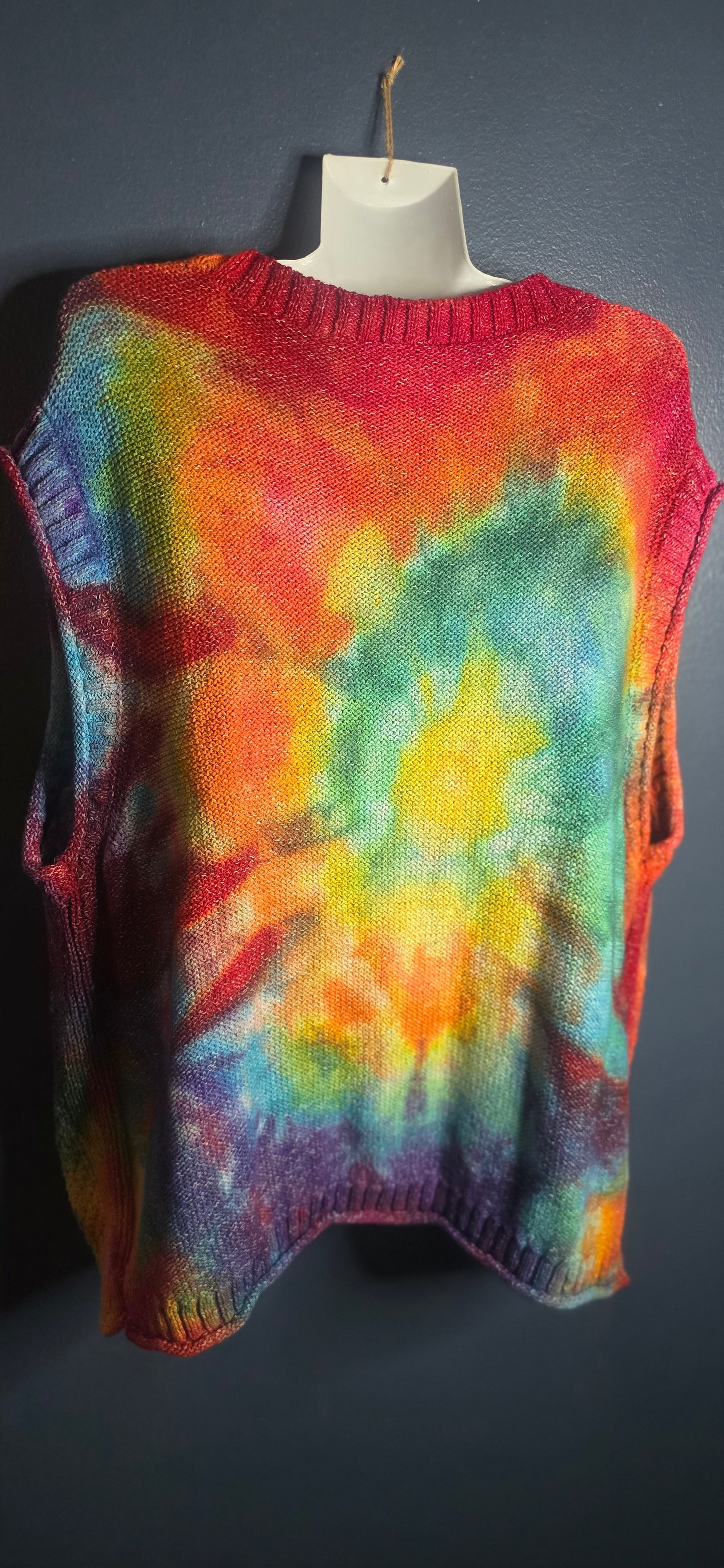 🌈 RAINBOW DREAM KNIT VEST — SIZE 2X (Ophelia Roe)