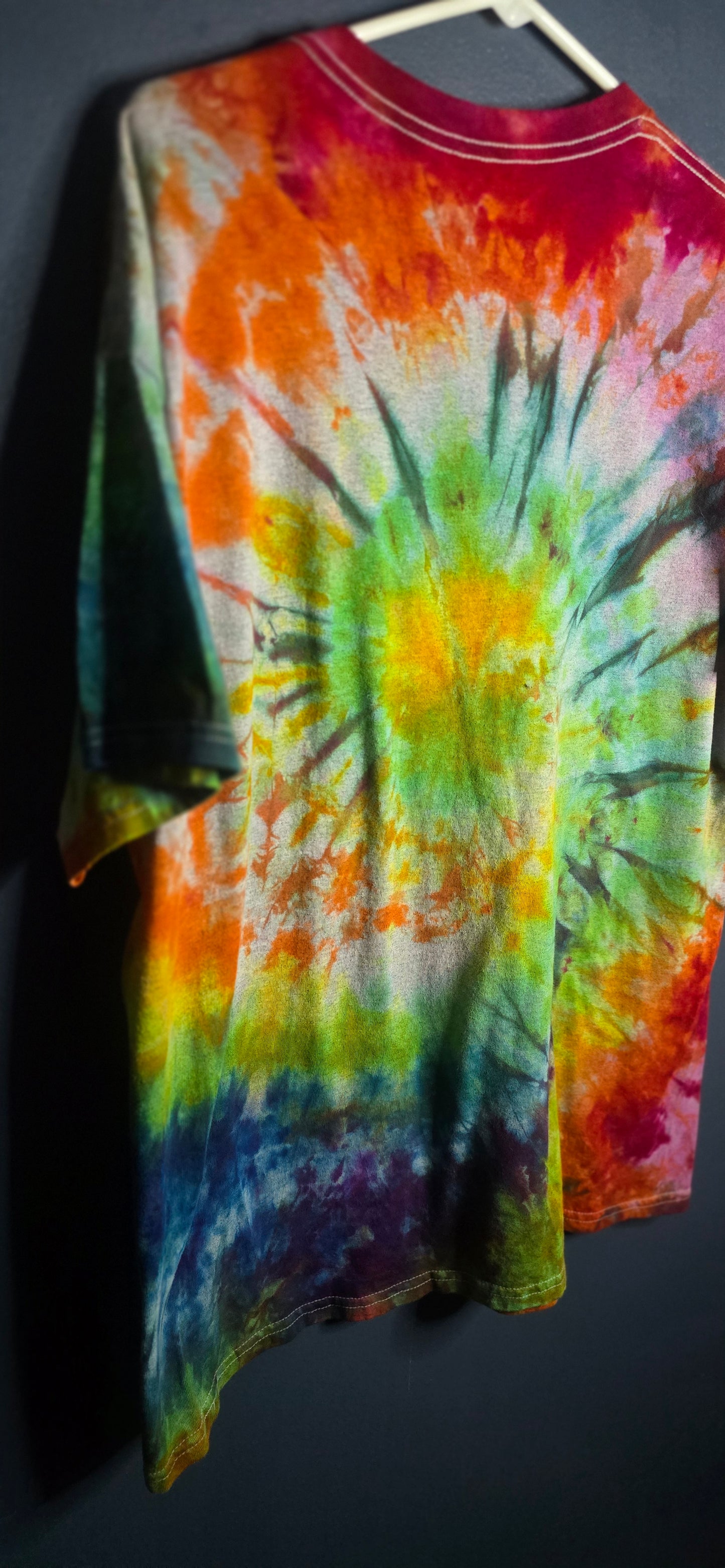Gildan Tie Dye T-Shirt XL Heavy Cotton Multicolor Spiral Short Sleeve Tee