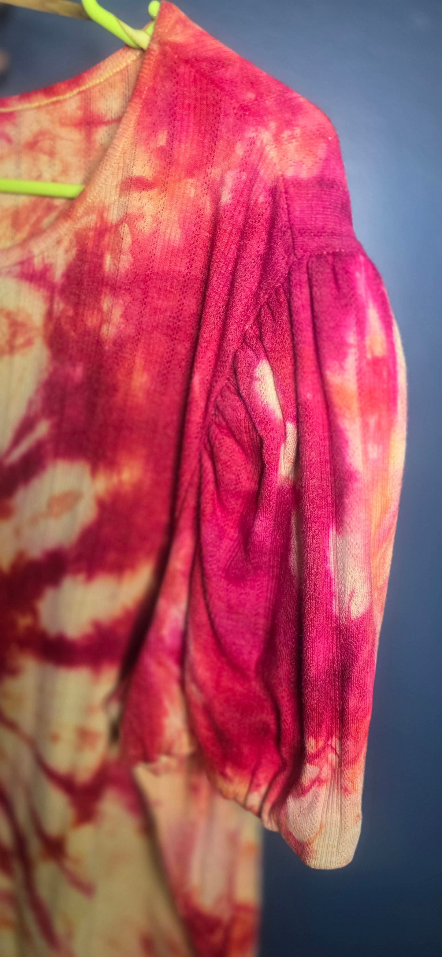 🌼 Hand-Dyed Design365 Puff-Sleeve Top – Size 3X